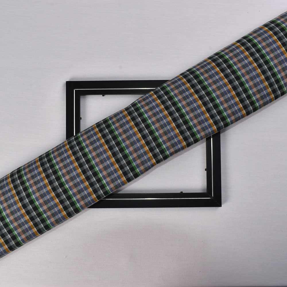 Check Multicolor Pure Cotton 105 GSM Handwoven Fabric