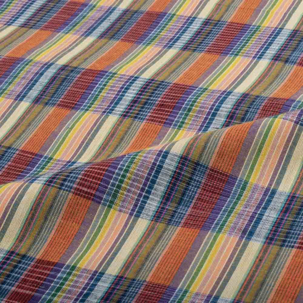 Multicolor Check Tie-Dye 80 GSM Pure Cotton Fabric