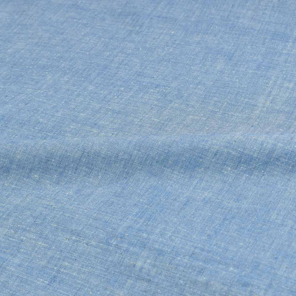 Chambray Blue Khadi Cotton 105 GSM Handwoven Fabric