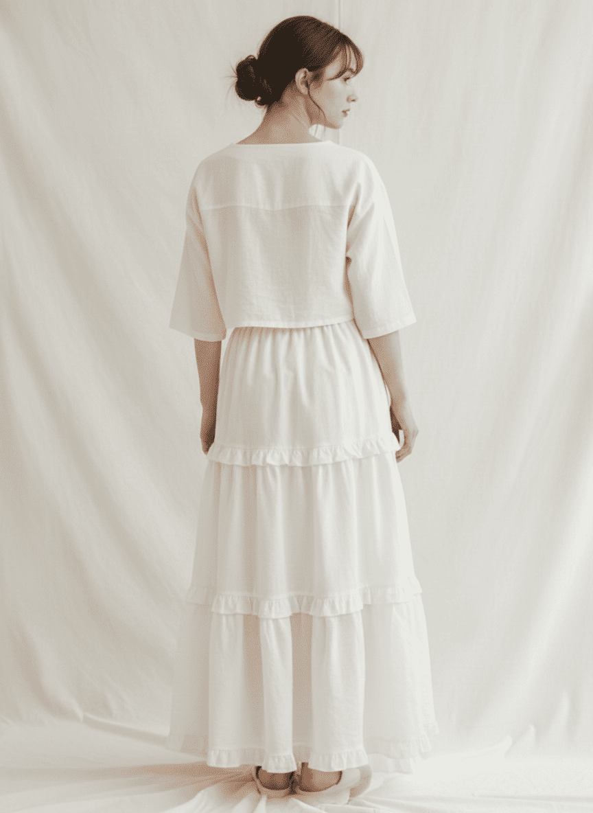 Tiered Gathered Long Skirt