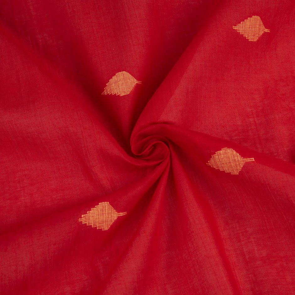 Geometric Red Jamdani Pure Cotton 58 GSM Fabric 177
