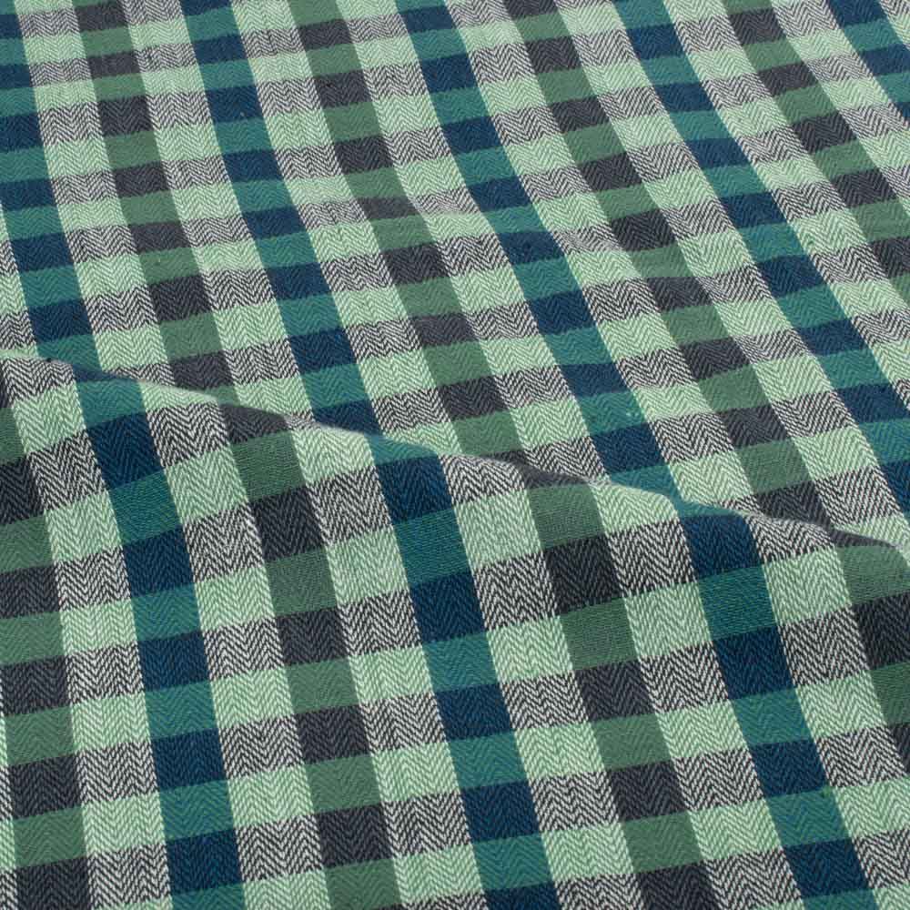 Herringbone Check Multicolor Khadi Cotton 105 GSM Handwoven Fabric 72