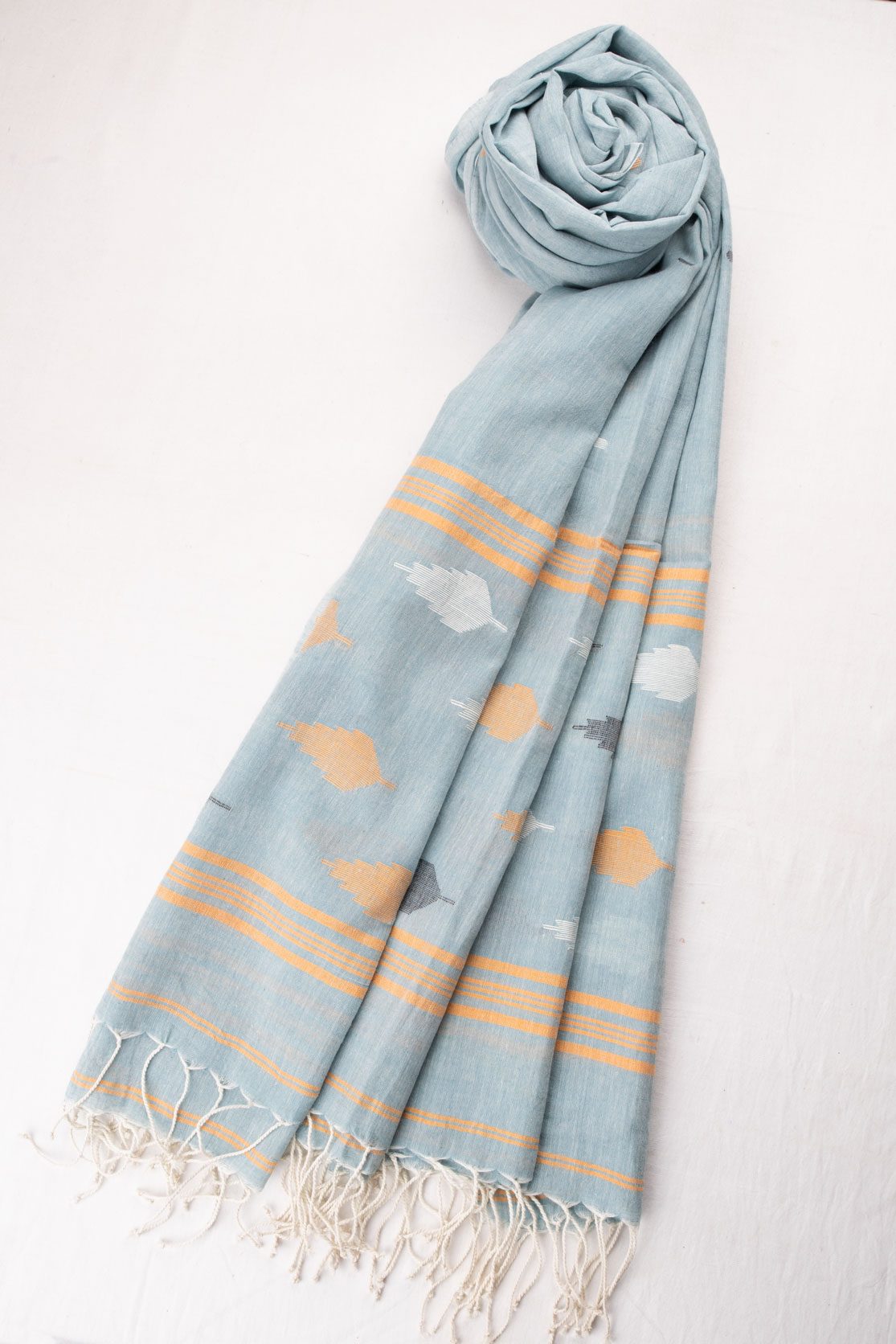 HANDWOVEN BLUE SCARF 95