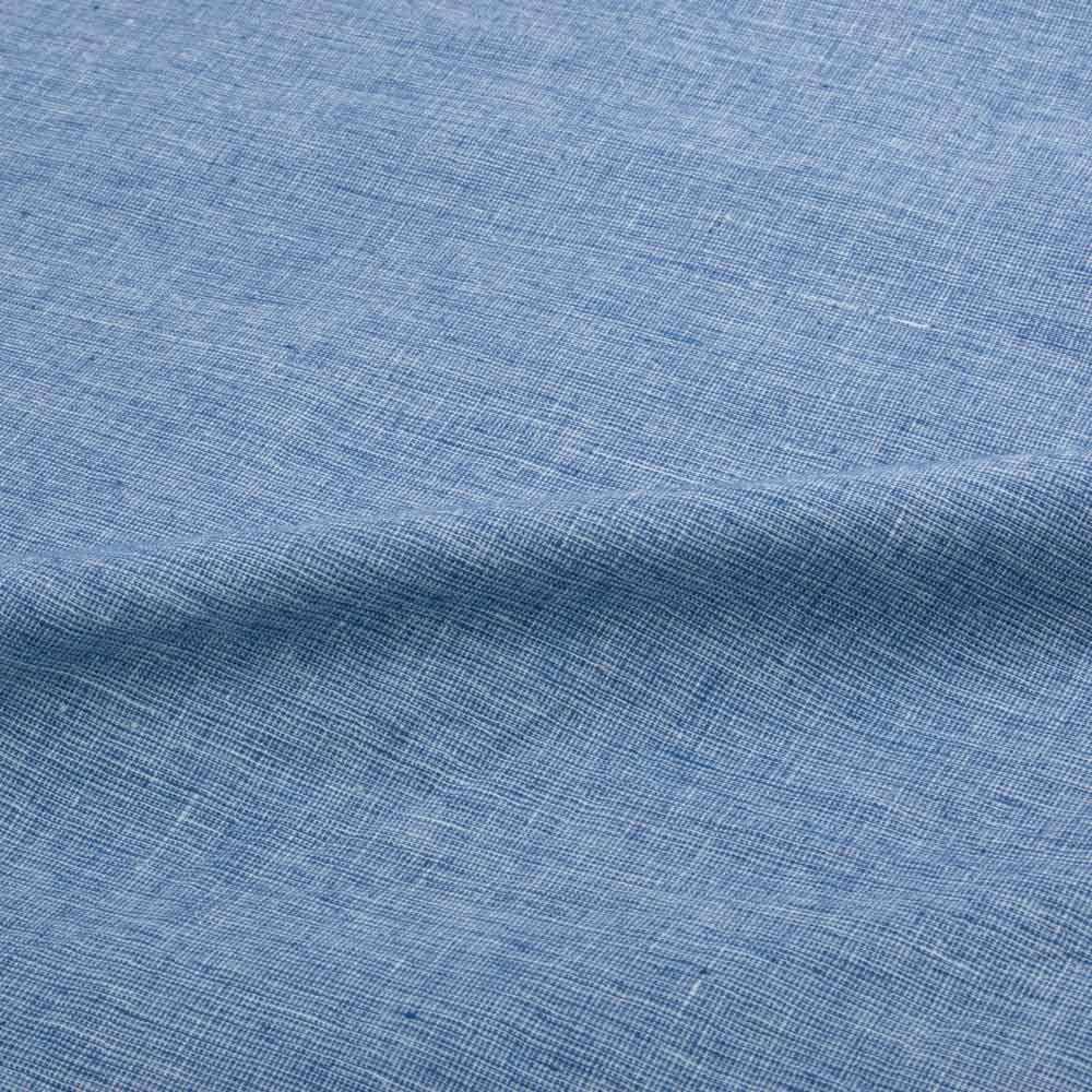 Chambray Blue Pure Cotton 115 GSM Handwoven Fabric