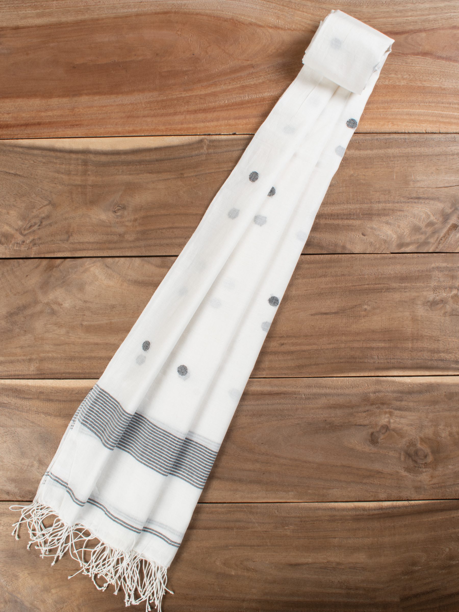 Handwoven White Scarf