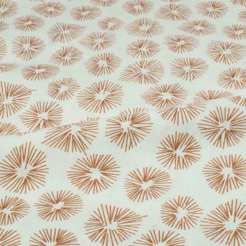 Abstract Brown Screenprinted Pure Khadi 90 GSM Handwoven Fabric