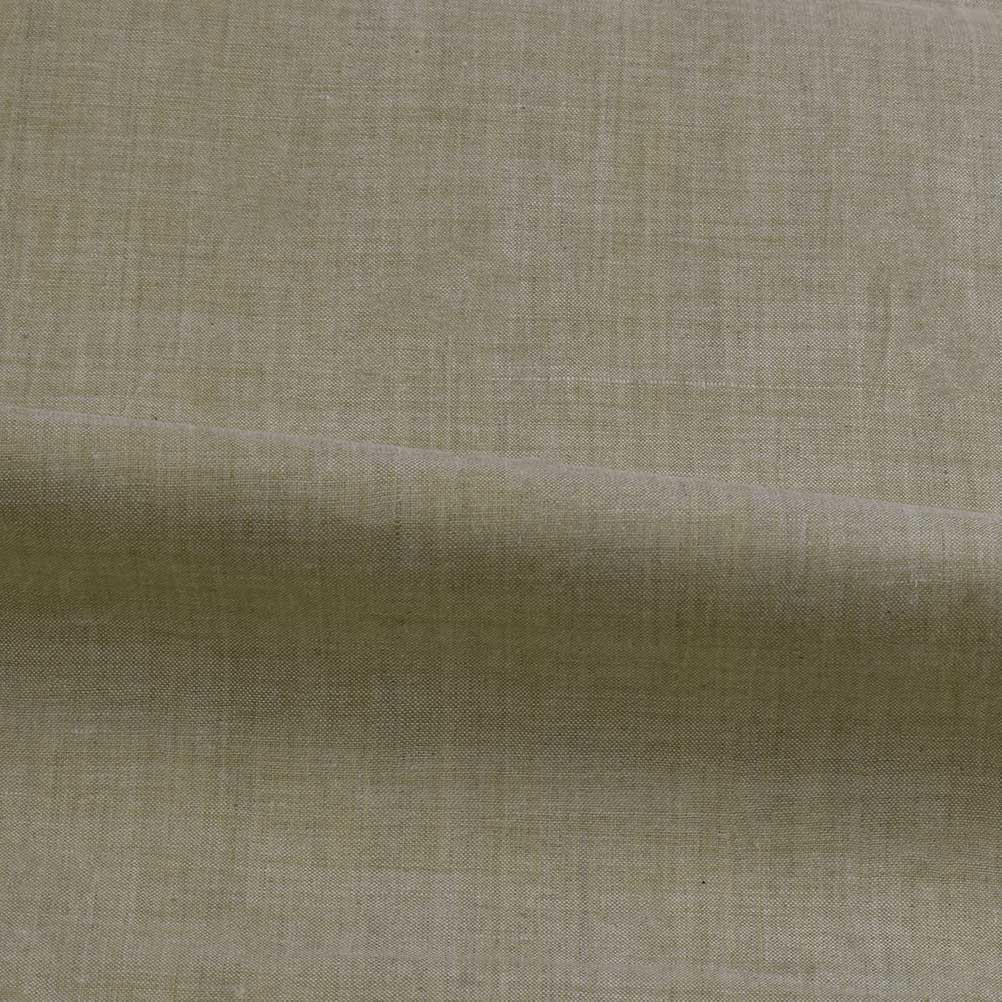 Chambray Light Green Khadi Cotton 62 GSM Handwoven Fabric B14