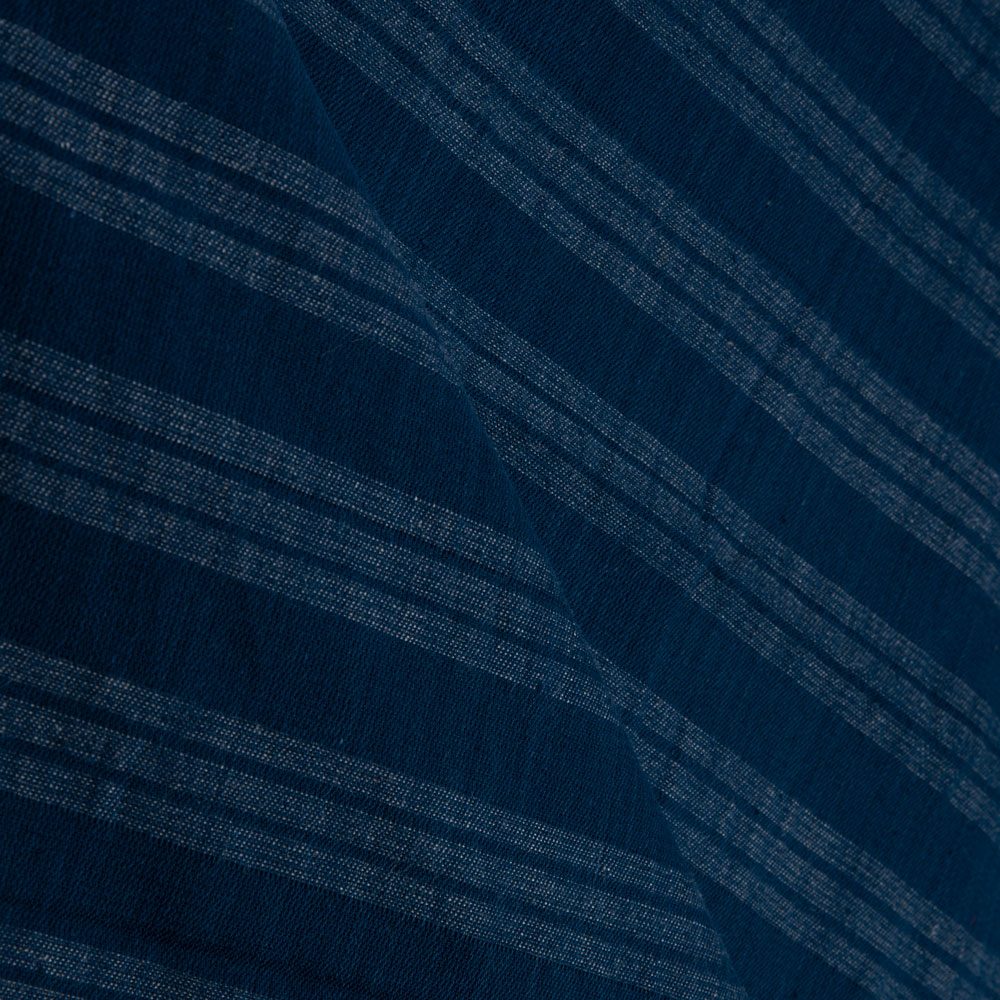 STRIPE DENIM TWILL NAVY PURE COTTON 110 GSM HANDWOVEN FABRIC