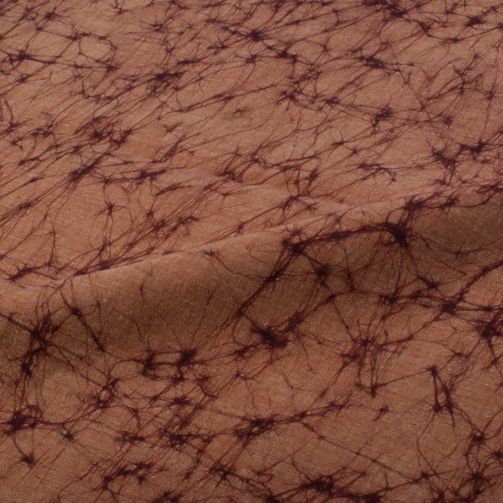 Abstract Brown Batik Printed Khadi Cotton 92 GSM Handwoven Fabric 26