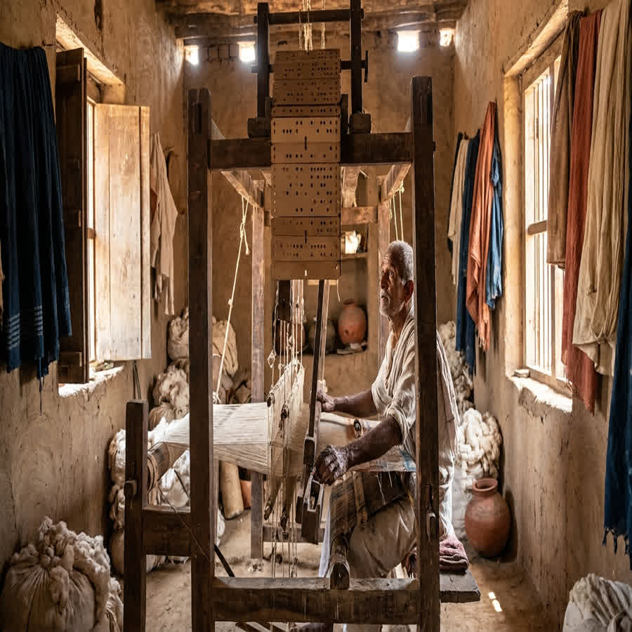 From Punch Cards to Artisanal Looms: The Evolution of Jacquard Weaving — Anuprerna handloom