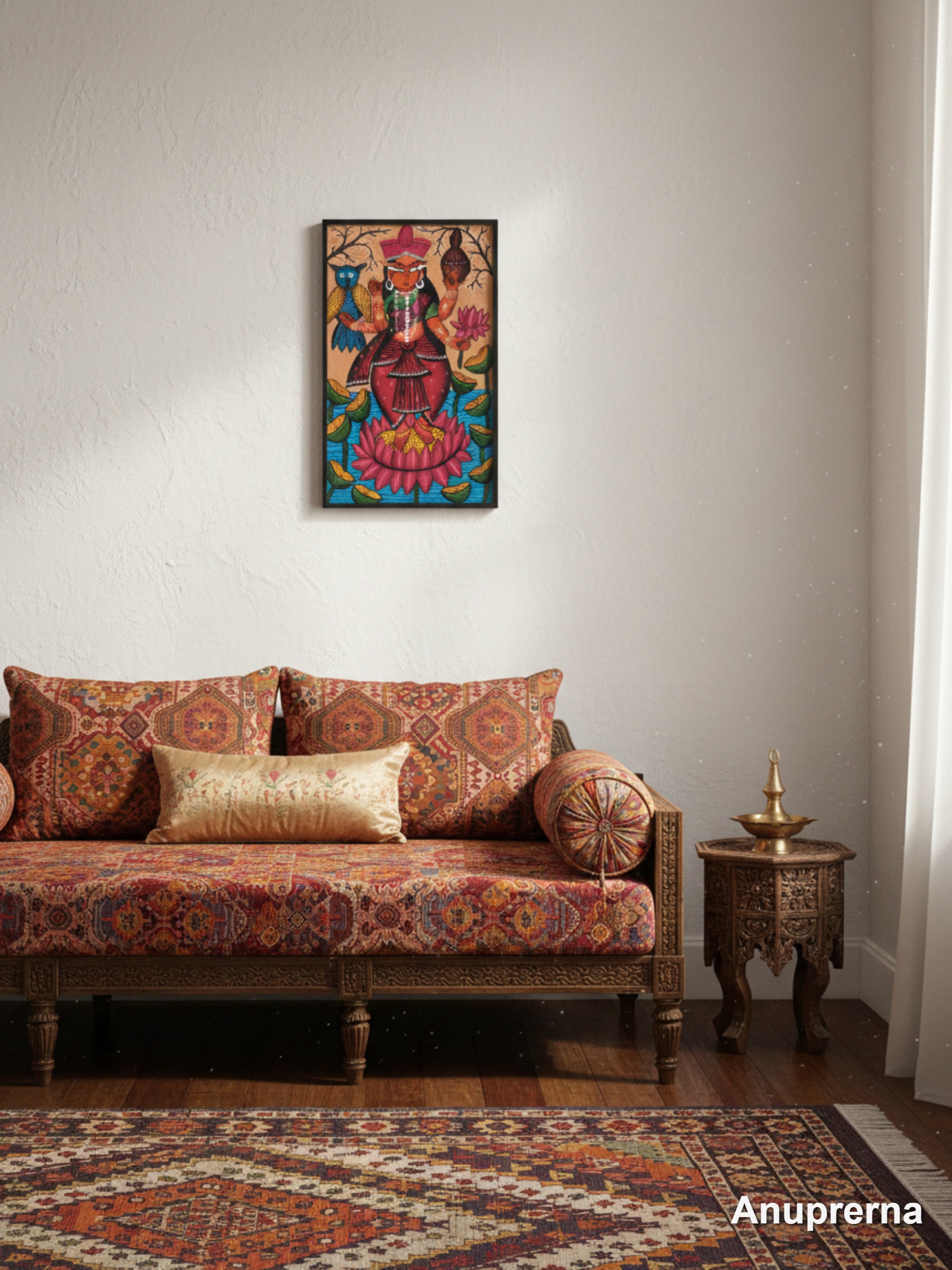 Goddess Laxmi With Four Hands Wall Art Decor