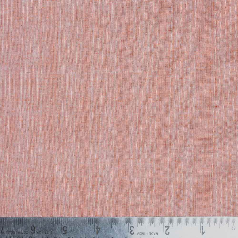 STRIPE LIGHT ORANGE PURE COTTON 80 GSM HANDWOVEN FABRIC