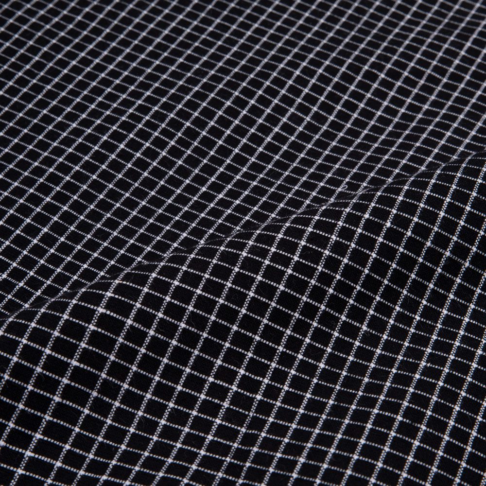 CHECK BLACK & WHITE PURE COTTON 116 GSM HANDWOVEN FABRIC
