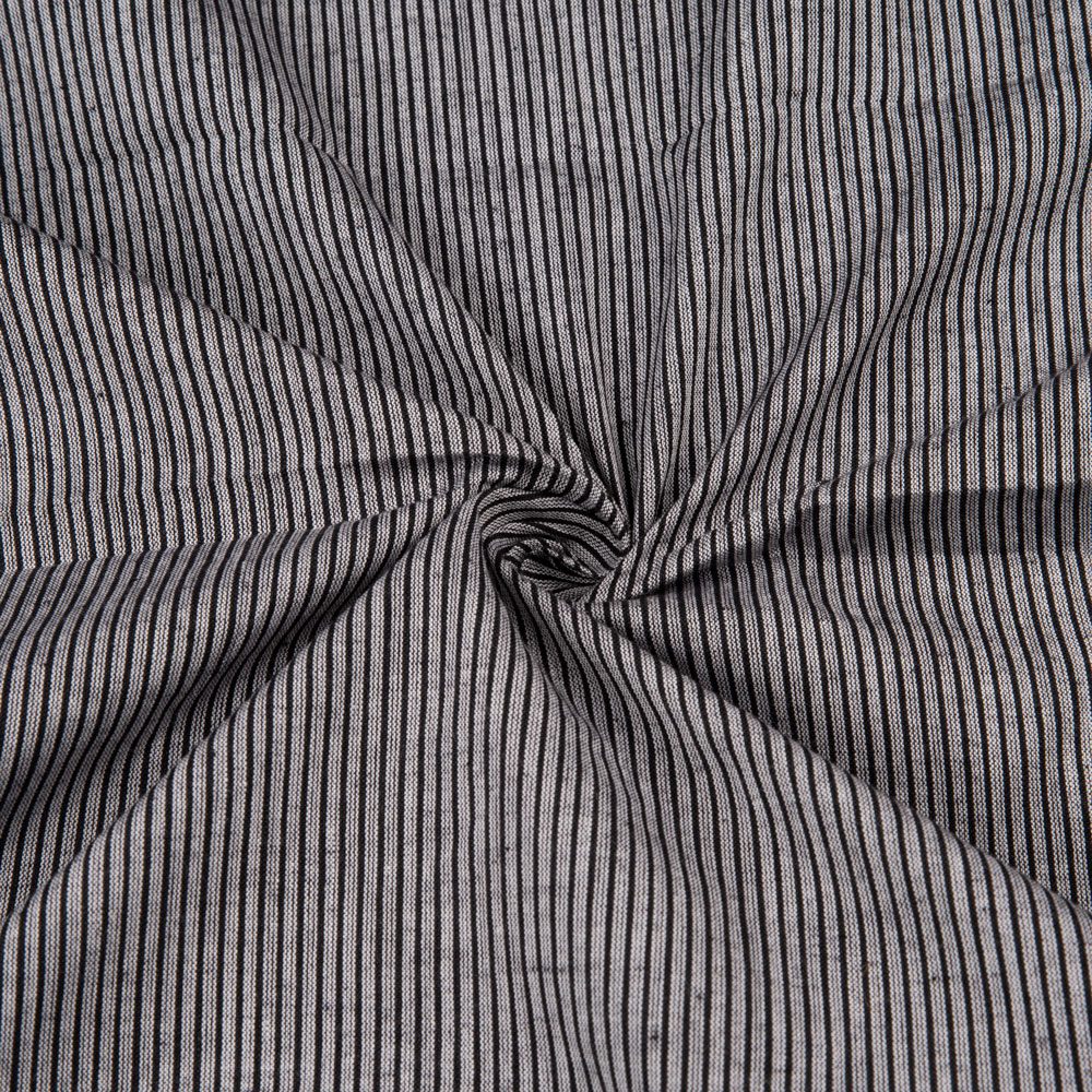 Pinstripe Black Pure Cotton 79 GSM Handwoven Fabric
