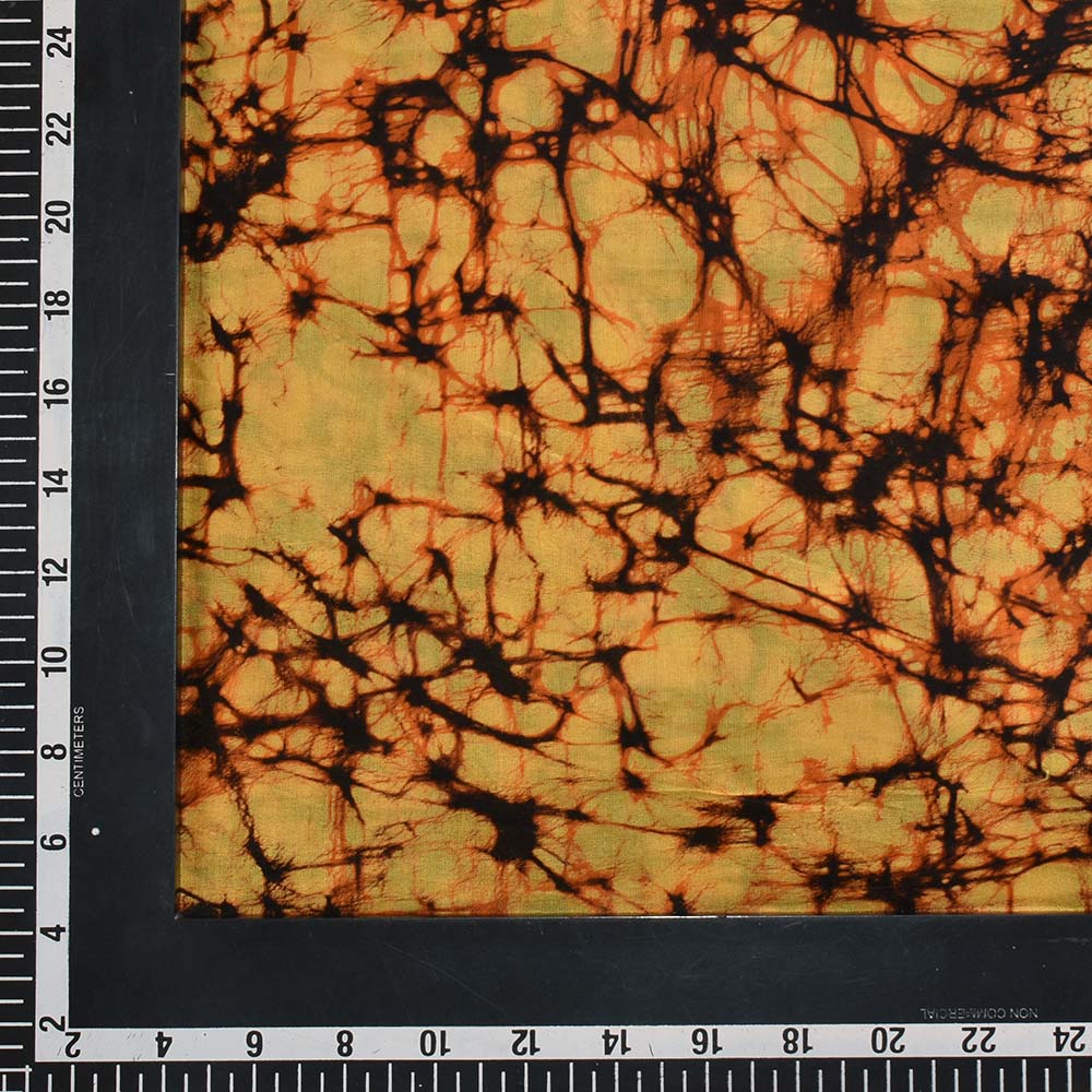 Abstract Red Yellow Batik Mulberry Silk 40 GSM Fabric