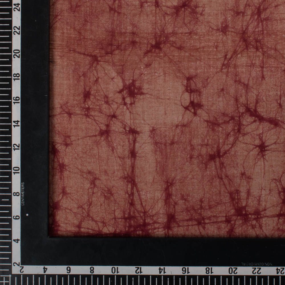 Abstract Brown Batik Printed Khadi Cotton 92 GSM Handwoven Fabric