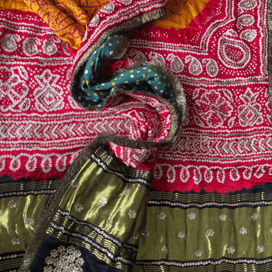 Bandhani tie dye fabric