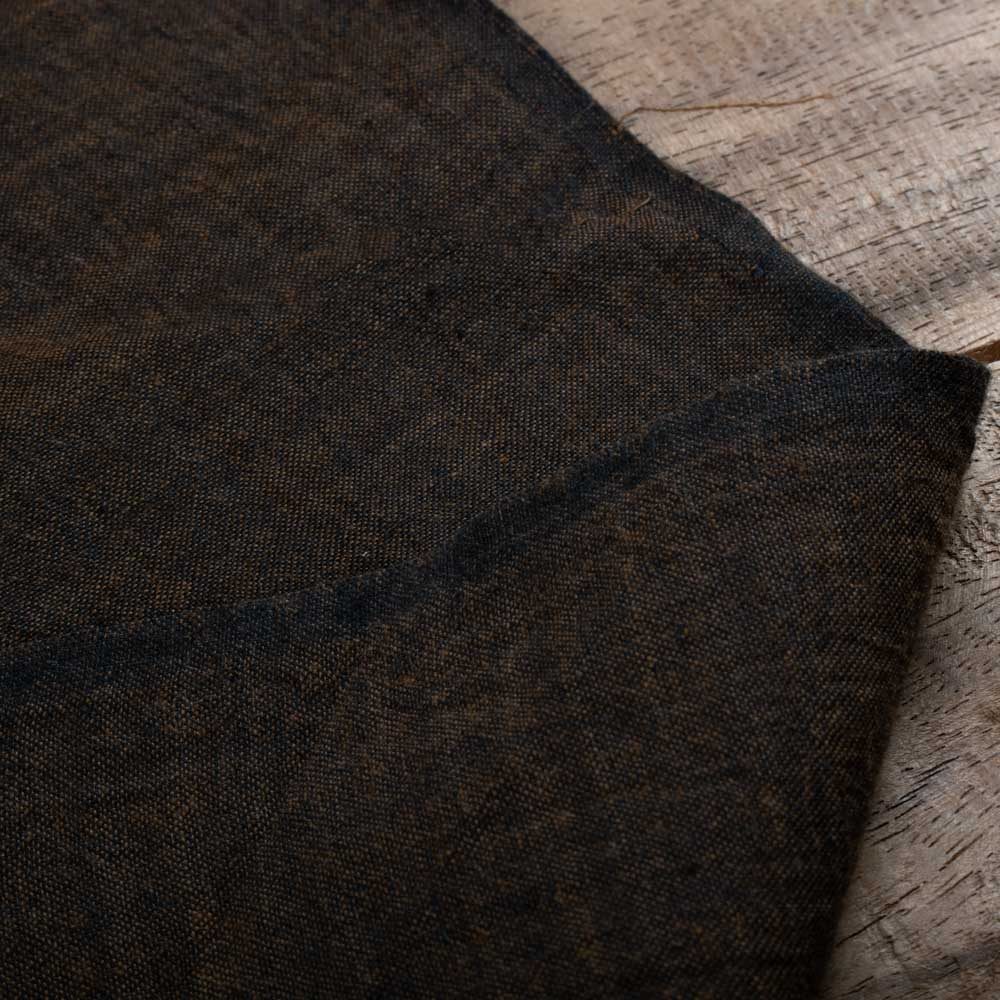 Solid Chocolate Brown Cross Color Pure Cotton 100 GSM Handwoven Fabric 23