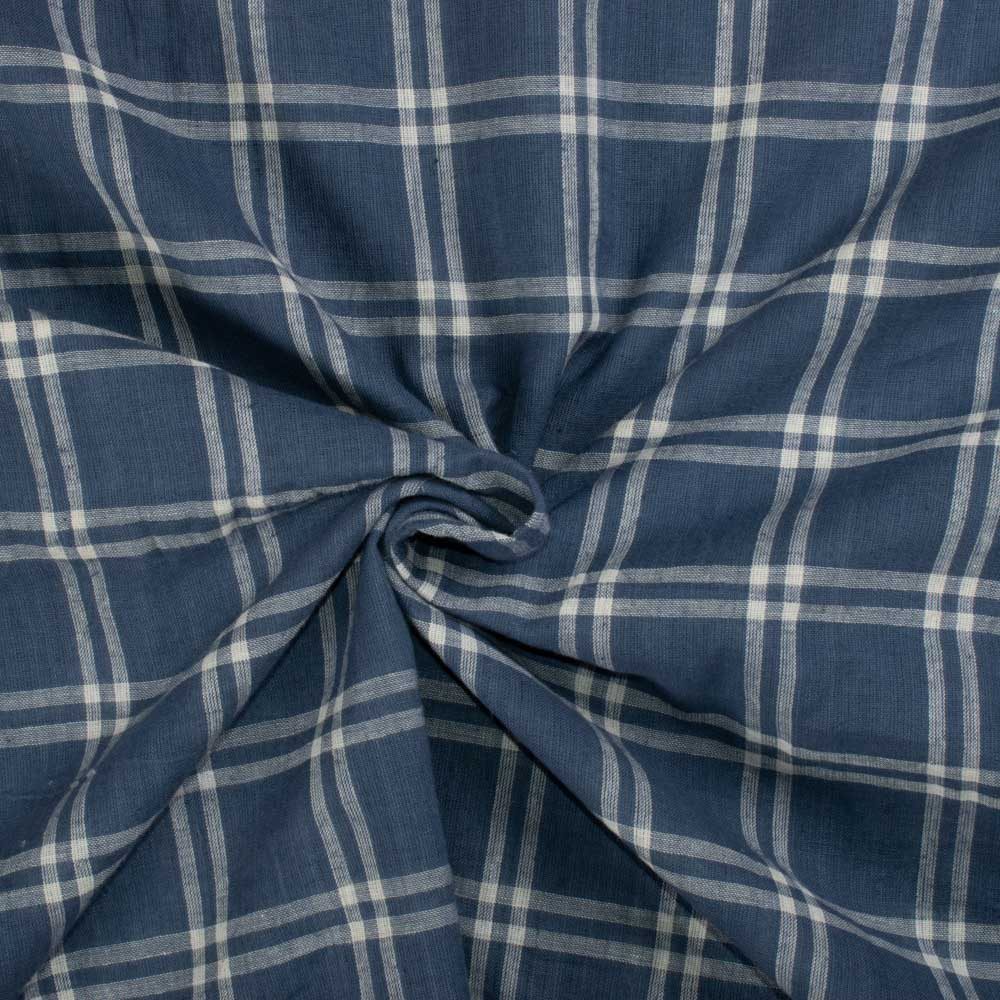 Grey White Pure Cotton Handwoven Fabric