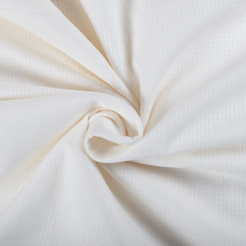 White Pure Cotton Muslin 73 GSM Handwoven Fabric - Bleached Dyeable
