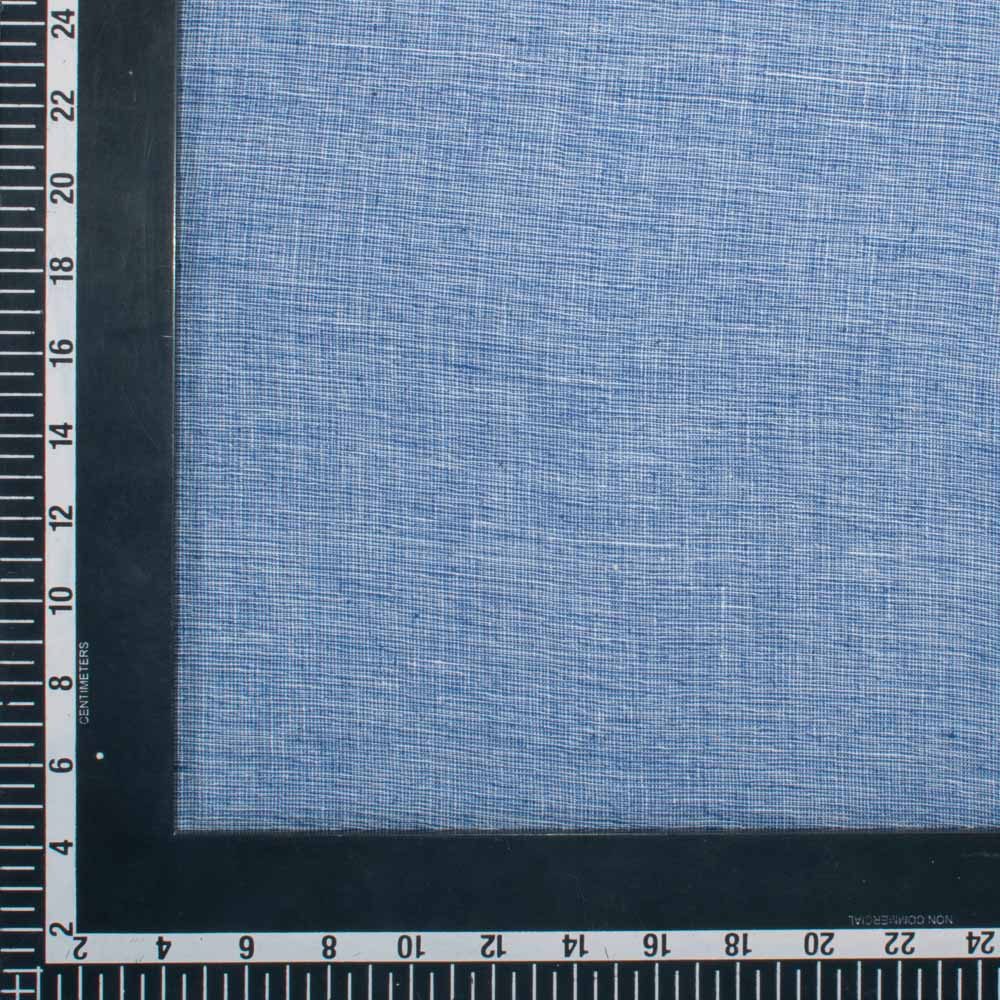 Chambray Blue Pure Cotton 115 GSM Handwoven Fabric
