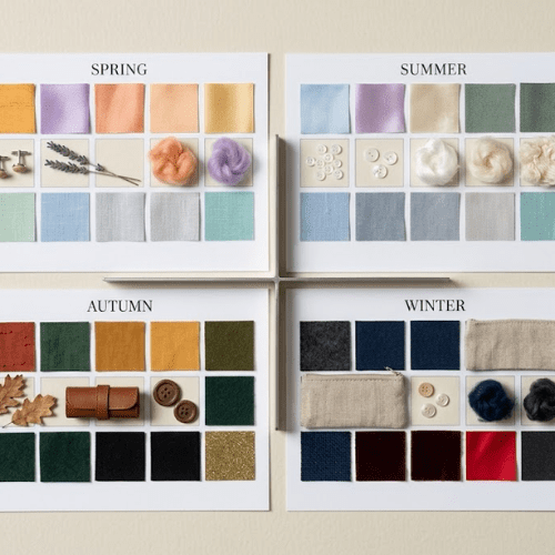 Color palette by season for spring summer autumn winter